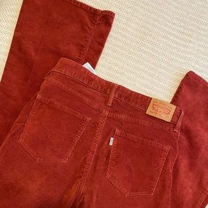 Levis High Rise Red Corduroy